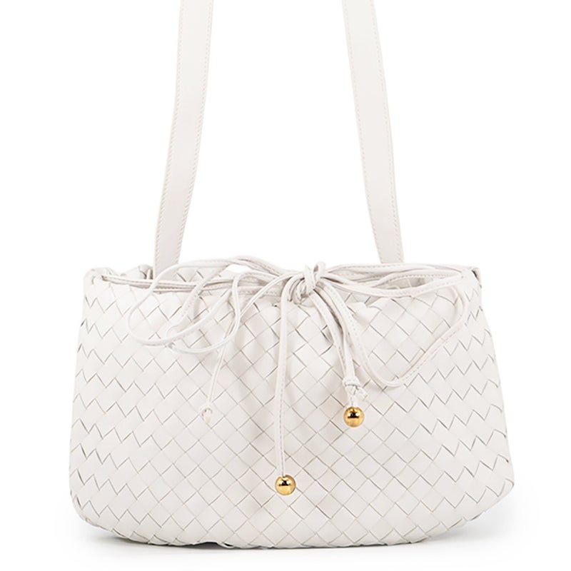 ボッテガヴェネタ ショルダーバッグ イントレチャート ザ・バルブ サッチェルバッグ ミニ レザー BOTTEGA VENETA 白