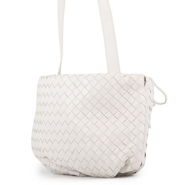 ボッテガヴェネタ ショルダーバッグ イントレチャート ザ・バルブ サッチェルバッグ ミニ レザー BOTTEGA VENETA 白