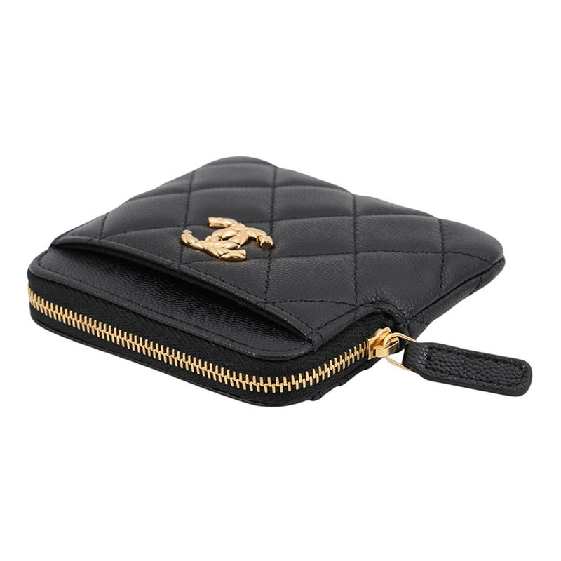 シャネル コインケース マトラッセ フラグメント キャビアスキン AP5012 CHANEL 財布 黒