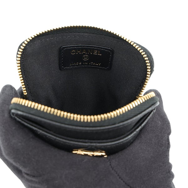 シャネル コインケース マトラッセ フラグメント キャビアスキン AP5012 CHANEL 財布 黒