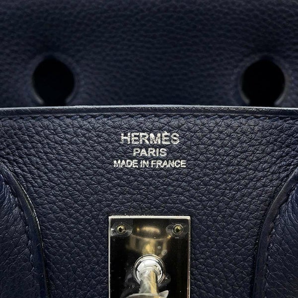 エルメス バーキン25 ブルーニュイ/シルバー金具 トゴ C刻印 HERMES Birkin ハンドバッグ