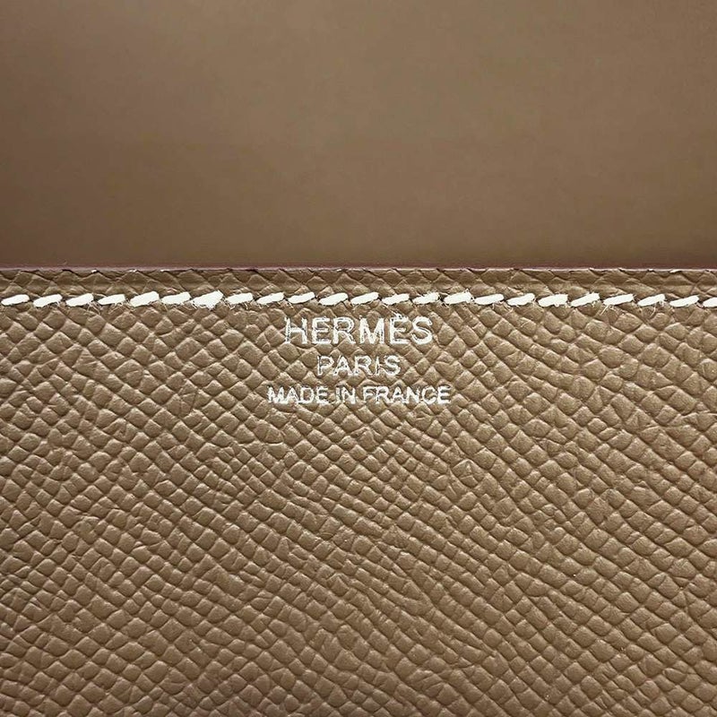 エルメス デッラ・カヴァッレリア エラン エトゥープ/シルバー金具 ヴォーエプソン B刻印