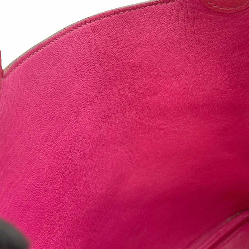 エルメス ハンドバッグ ピコタンロックPM ローズティリアン/シルバー金具 オーストリッチ D刻印