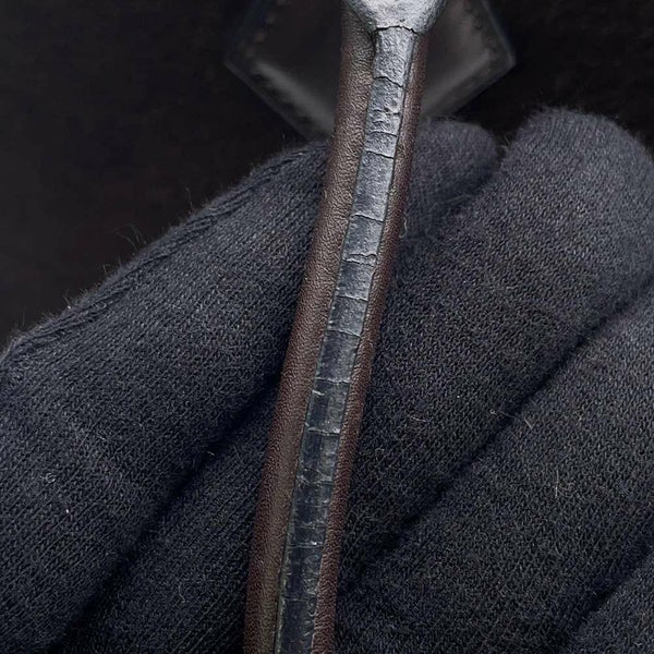 エルメス ハンドバッグ プリュム28 ブラウン/シルバー金具 ハラコ/スイフト □K刻印