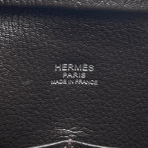 エルメス ハンドバッグ プリュム28 ブラウン/シルバー金具 ハラコ/スイフト □K刻印