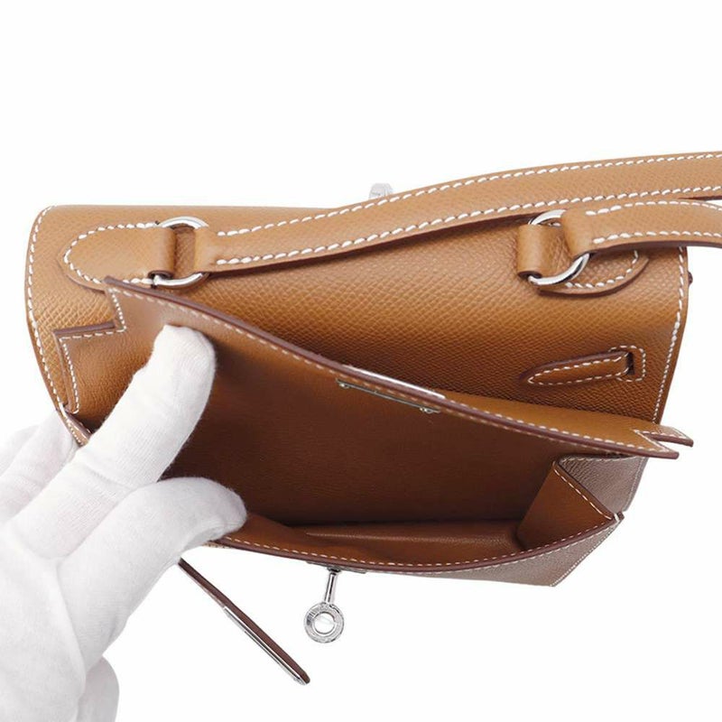 エルメス ショルダー バッグ ケリー20 無秩序 外縫い ゴールド/シルバー金具 エプソン W刻印