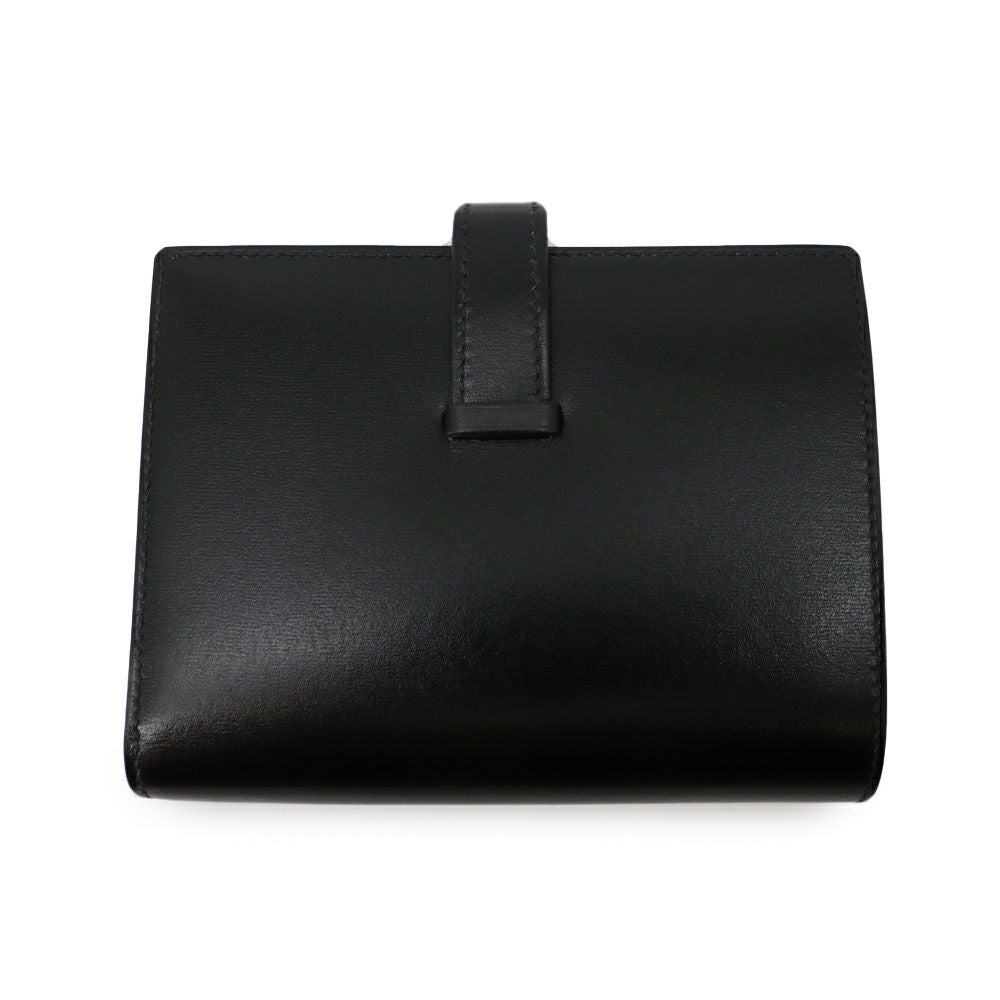 エルメス HERMES ベアンコンパクト モノクローム 二つ折り財布 財布 カーフ（牛革） ボックスカーフ レディース ブラック系 【中古】 HERMES（エルメス） （新品・未使用品）エルメス ベアン コンパクト
