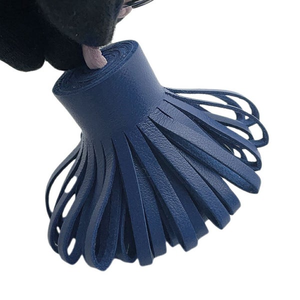 エルメス キーホルダー カルメン ウノドス ブルードマルト/ローズダーリン/シルバー金具 ラムスキン