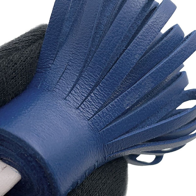 エルメス キーホルダー カルメン ウノドス ブルードマルト/ローズダーリン/シルバー金具 ラムスキン