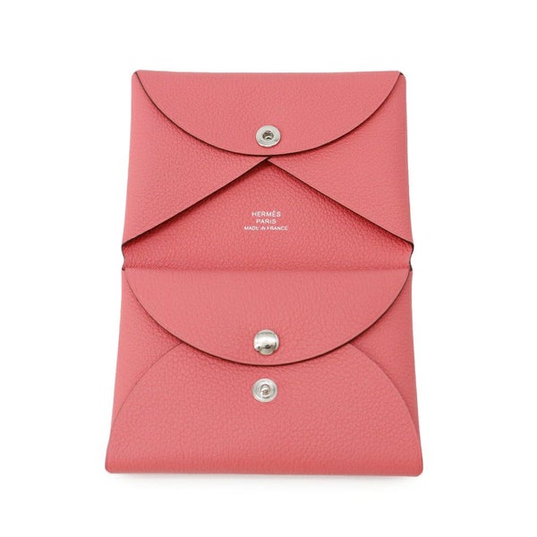 エルメス コインケース カルヴィ デュオ ローズアザレ/シルバー金具 エバーカラー W刻印 財布