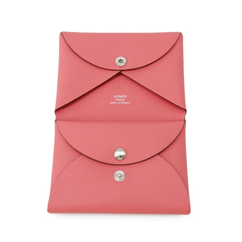 エルメス コインケース カルヴィ デュオ ローズアザレ/シルバー金具 エバーカラー W刻印 財布