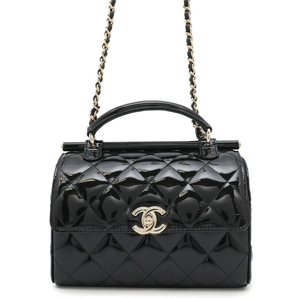 良品 CHANEL シャネル マトラッセ パテント ココマーク チェーン ショルダー バッグ ブラック レディース ブランド 鞄 k5592 シャネル チェーンショルダーバッグ ココマーク マトラッセ パテント