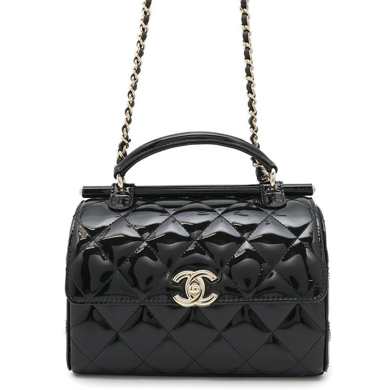 シャネル チェーンショルダーバッグ ココマーク マトラッセ パテント AS4511 CHANEL 黒