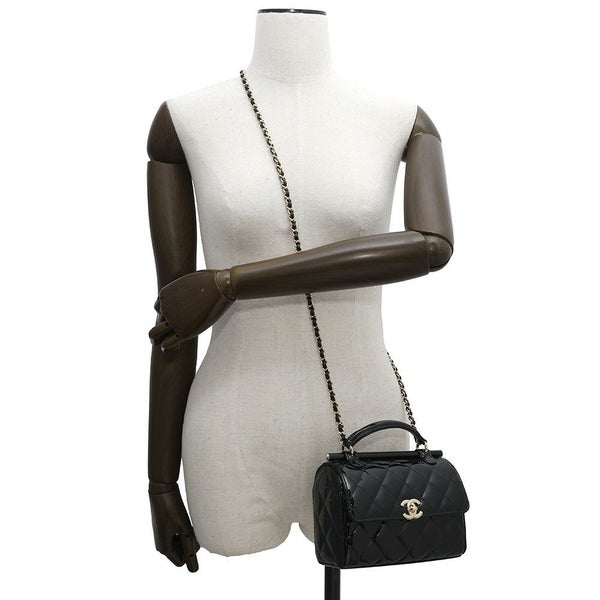 シャネル チェーンショルダーバッグ ココマーク マトラッセ パテント AS4511 CHANEL 黒
