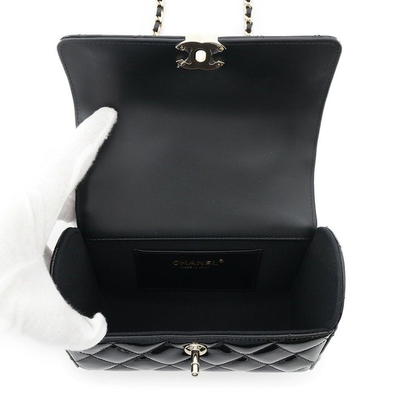 シャネル チェーンショルダーバッグ ココマーク マトラッセ パテント AS4511 CHANEL 黒