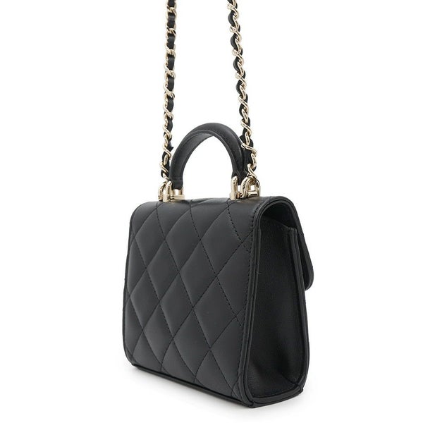 シャネル チェーンショルダーバッグ マトラッセ ココマーク チェーンクラッチ ラムスキン AP2682 CHANEL 黒