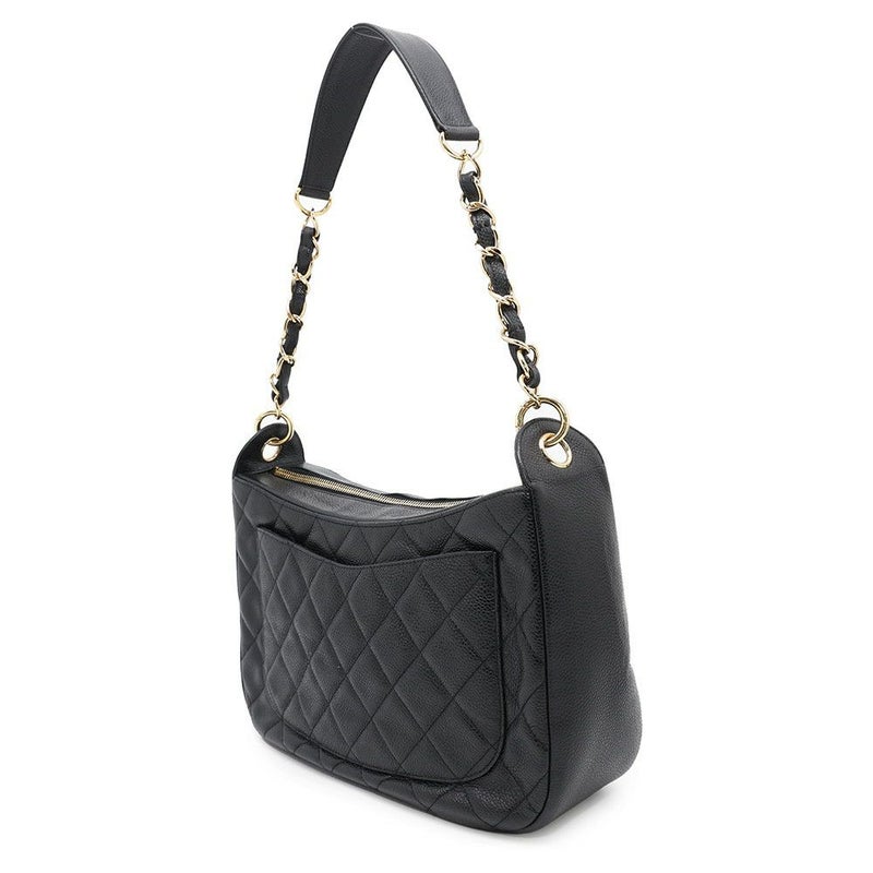 シャネル チェーンショルダーバッグ マトラッセ ココマーク キャビアスキン A20993 CHANEL ワンショルダー 黒