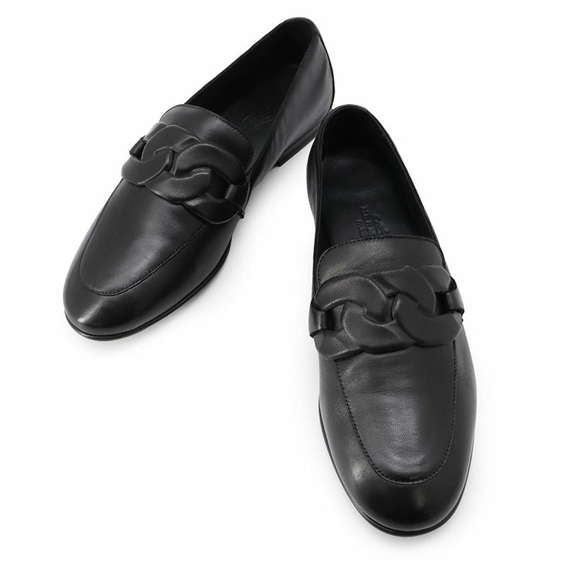 エルメス モカシン オネスト レザー レディースサイズ35 HERMES 靴 黒