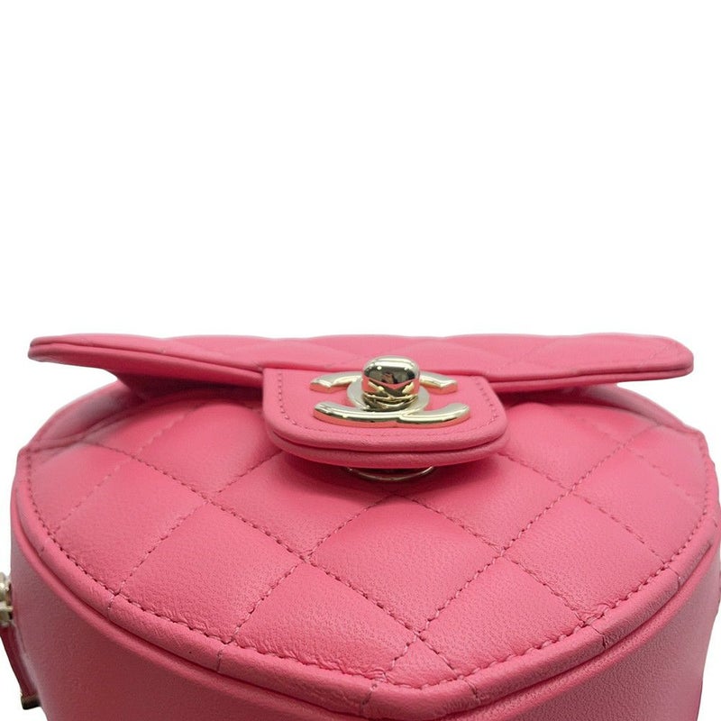 シャネル チェーンショルダーバッグ マトラッセ ココマーク ラムスキン AP2784 CHANEL ポシェット ハート