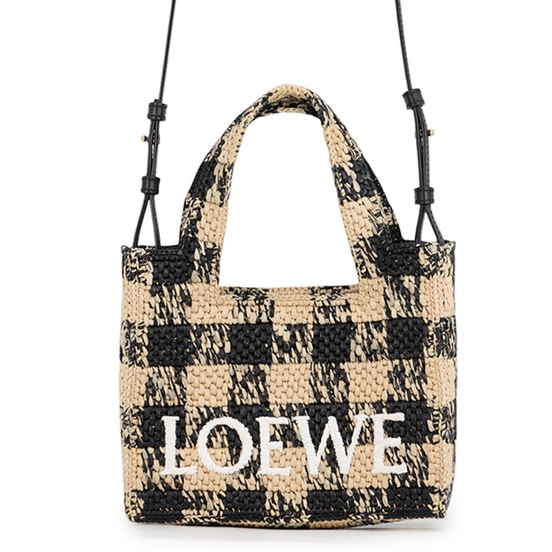 ロエベ ハンドバッグ フォント トート ミニ ラフィア ALF1V46X10 LOEWE ２wayショルダー 黒