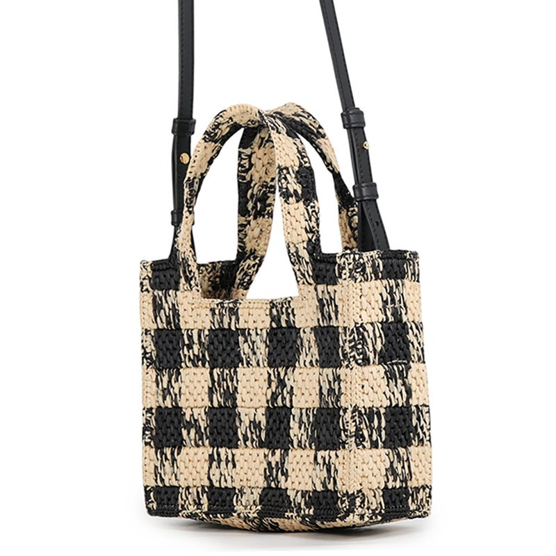 ロエベ ハンドバッグ フォント トート ミニ ラフィア ALF1V46X10 LOEWE ２wayショルダー 黒