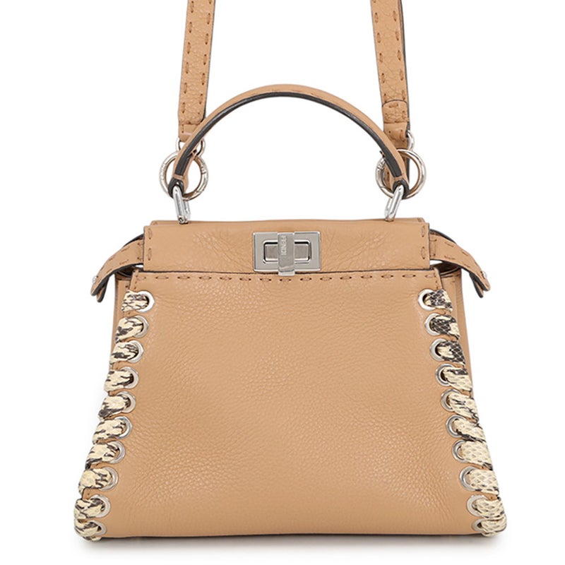 フェンディ ハンドバッグ ミニ ピーカブー セレリア レザー/パイソン 8BN244 FENDI 2way