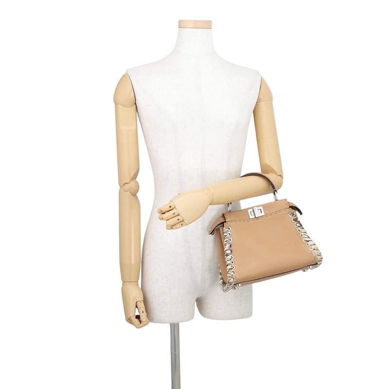 フェンディ ハンドバッグ ミニ ピーカブー セレリア レザー/パイソン 8BN244 FENDI 2way