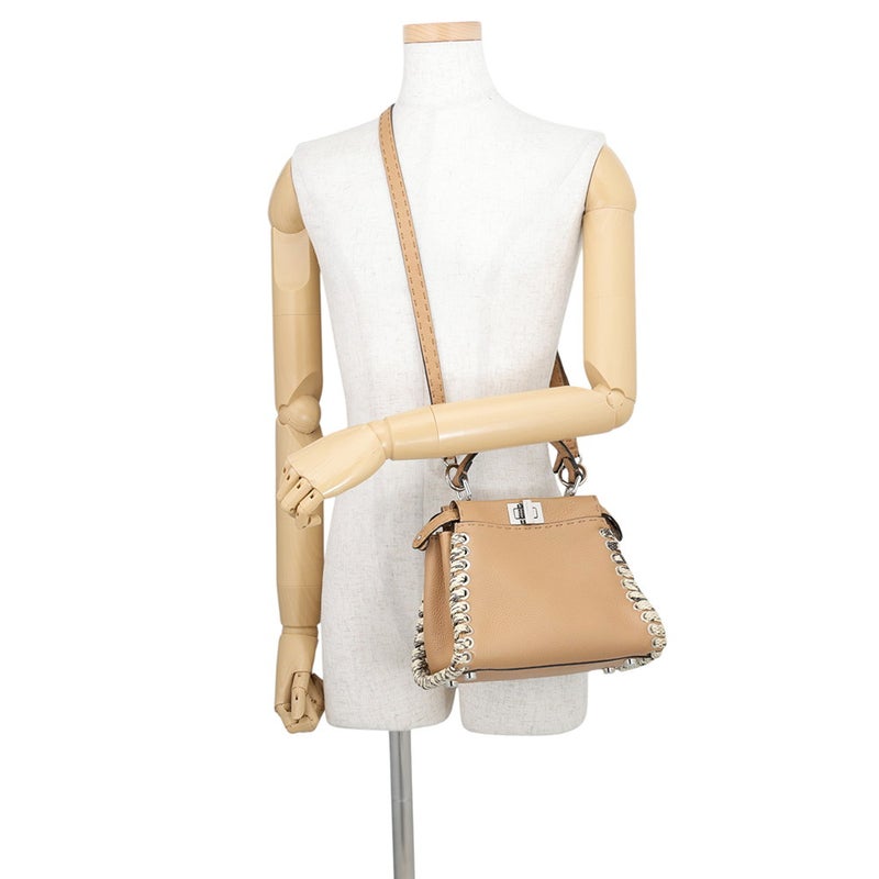 フェンディ ハンドバッグ ミニ ピーカブー セレリア レザー/パイソン 8BN244 FENDI 2way