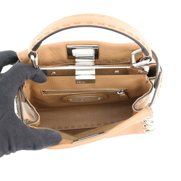 フェンディ ハンドバッグ ミニ ピーカブー セレリア レザー/パイソン 8BN244 FENDI 2way