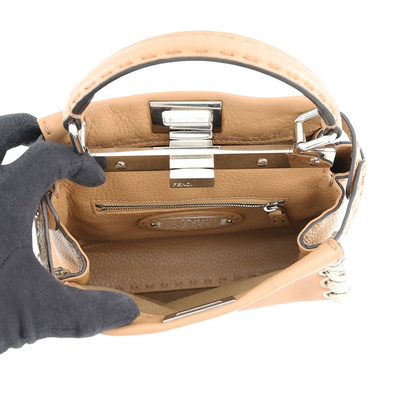 フェンディ ハンドバッグ ミニ ピーカブー セレリア レザー/パイソン 8BN244 FENDI 2way