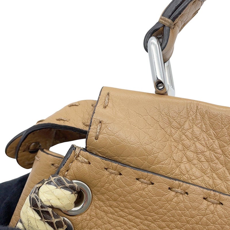 フェンディ ハンドバッグ ミニ ピーカブー セレリア レザー/パイソン 8BN244 FENDI 2way