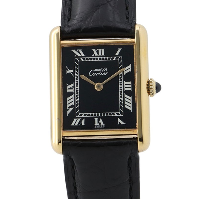 カルティエ マスト タンク LM Cartier 腕時計 黒文字盤 ヴィンテージ