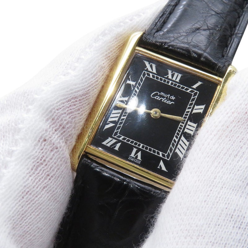 カルティエ マスト タンク LM Cartier 腕時計 黒文字盤 ヴィンテージ