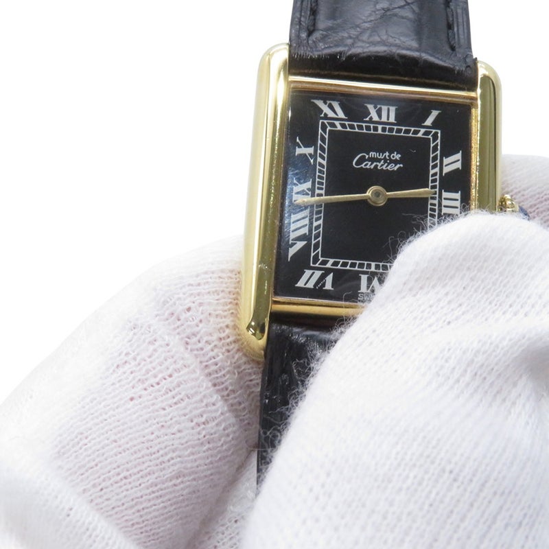 カルティエ マスト タンク LM Cartier 腕時計 黒文字盤 ヴィンテージ