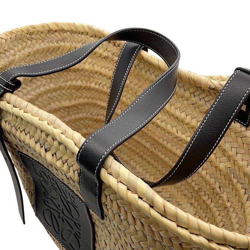 ロエベ トートバッグ アナグラム ラージ ラフィア LOEWE バスケットバッグ かごバッグ 黒