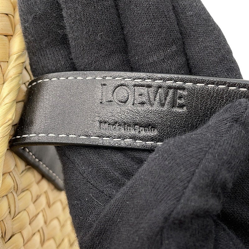 ロエベ トートバッグ アナグラム ラージ ラフィア LOEWE バスケットバッグ かごバッグ 黒