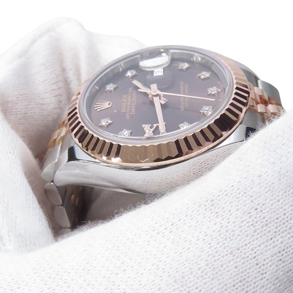 ロレックス レディ デイトジャスト 279171G ROLEX 腕時計 チョコレート文字盤 9Pスターダイヤ IXダイヤ