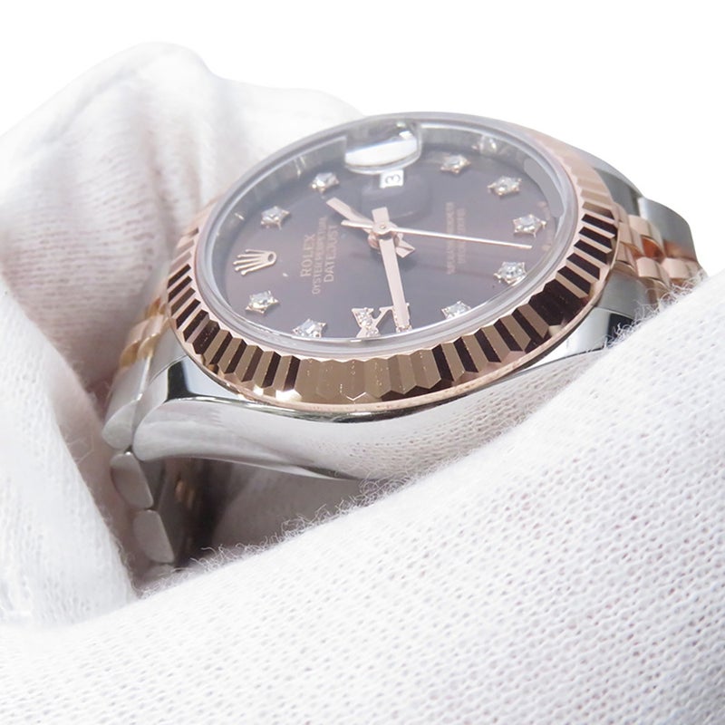 ロレックス レディ デイトジャスト 279171G ROLEX 腕時計 チョコレート文字盤 9Pスターダイヤ IXダイヤ
