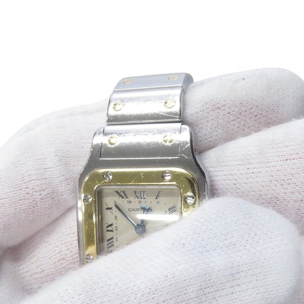 カルティエ サントス ガルベ ムーンフェイズ SM W20008C4 Cartier 腕時計 アイボリー文字盤