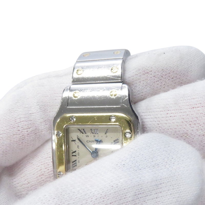 カルティエ サントス ガルベ ムーンフェイズ SM W20008C4 Cartier 腕時計 アイボリー文字盤