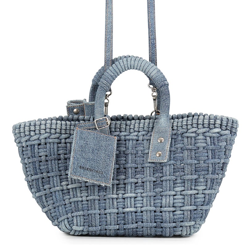 バレンシアガ ハンドバッグ ビストロ XS デニム 671342 BALENCIAGA バスケットバッグ 2wayショルダーバッグ