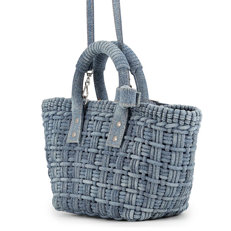 バレンシアガ ハンドバッグ ビストロ XS デニム 671342 BALENCIAGA バスケットバッグ 2wayショルダーバッグ