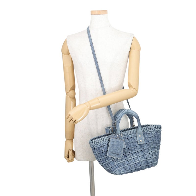 バレンシアガ ハンドバッグ ビストロ XS デニム 671342 BALENCIAGA バスケットバッグ 2wayショルダーバッグ
