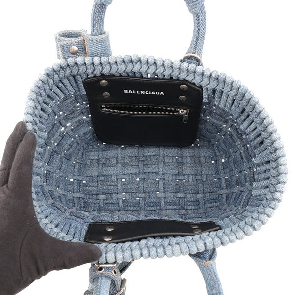 バレンシアガ ハンドバッグ ビストロ XS デニム 671342 BALENCIAGA バスケットバッグ 2wayショルダーバッグ