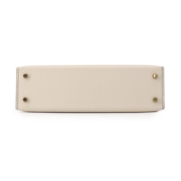 エルメス ハンドバッグ ミニケリー2 外縫い クレ/グリメイヤー/シャンパンゴールド金具 エプソン W刻印 HERMES 2wayバッグ SPO