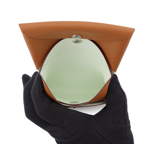 エルメス コインケース カルヴィ デュオ ヴェルソ ゴールド/ヴェールフィズ/シルバー金具 エプソン U刻印 財布