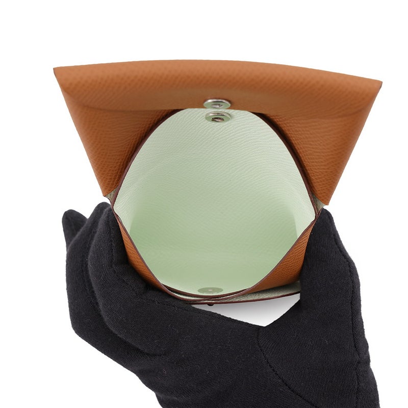 エルメス コインケース カルヴィ デュオ ヴェルソ ゴールド/ヴェールフィズ/シルバー金具 エプソン U刻印 財布