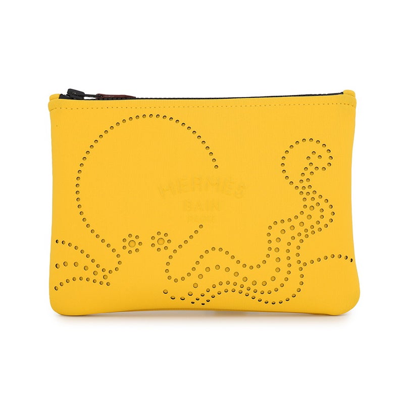 エルメス ポーチ ネオバン・プルプ・フィクションPM オクトパス バナナ/ブラック金具 HERMES 小物入れ