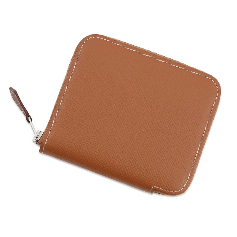 エルメス コインケース アザップコンパクト シルクイン ゴールド/シルバー金具 エプソン Z刻印 HERMES