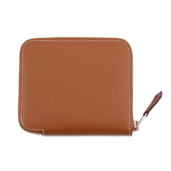 エルメス コインケース アザップコンパクト シルクイン ゴールド/シルバー金具 エプソン Z刻印 HERMES